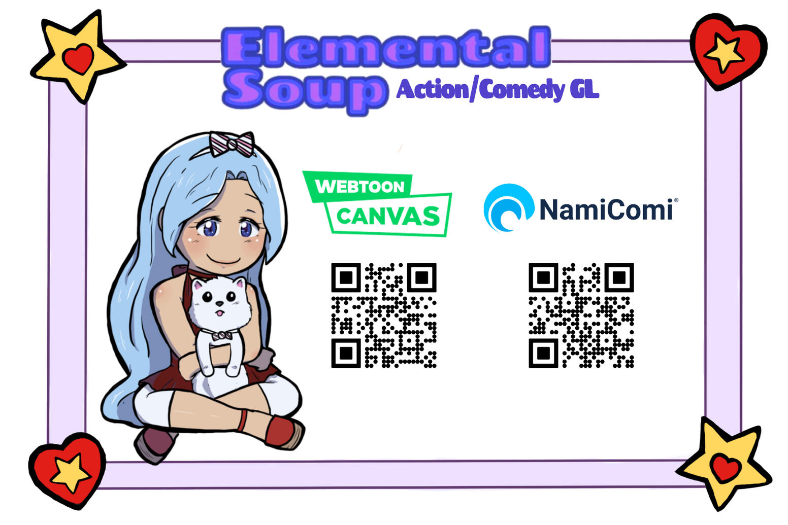 elemental soup webcomic card. READ on namicomi or webtoon.